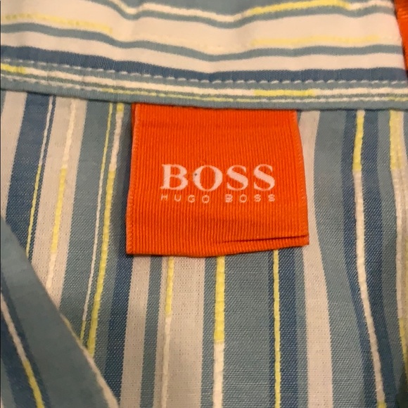 Blue and white striped Hugo Boss dress shirt - Picture 7 of 13